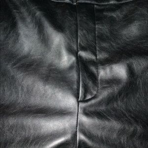 Black vegan leather straight leg pants